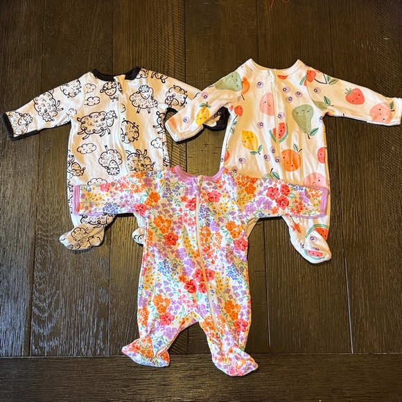 Preemie Girl Sleeper Bundle of 8 Sleep and Plays - Picture 2 of 6